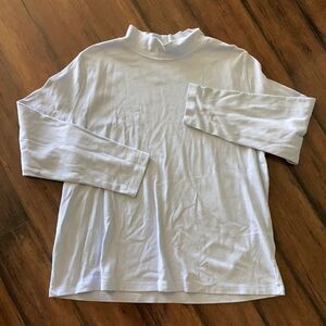 St. John’s Bay Light Blue Cotton Mock Neck Plus Size Blouse Top Size 1x 💙
